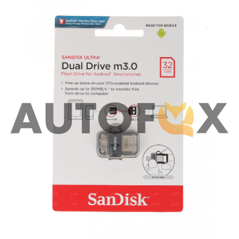 USB флэш-диск USB 3.0 32GB  SanDiskDual Drive OTG