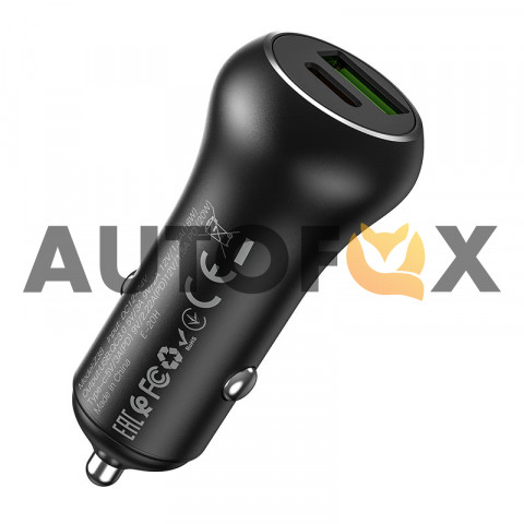 АЗУ Hoco Z38 Resolute PD2020W+QC3.0 car charger (black)