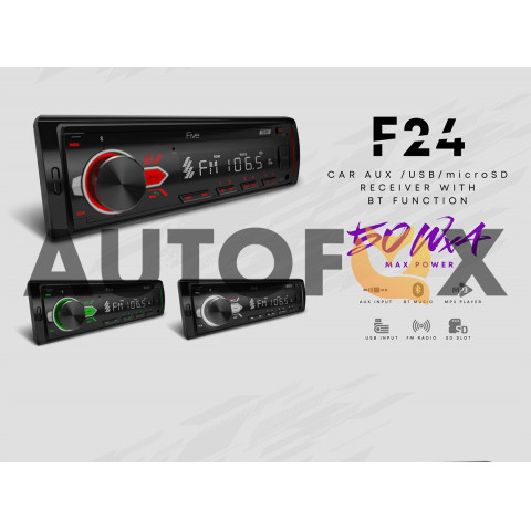 Five F24G (1din/зеленая/Bluetooth/USB/AUX/SD/FM/4*50).